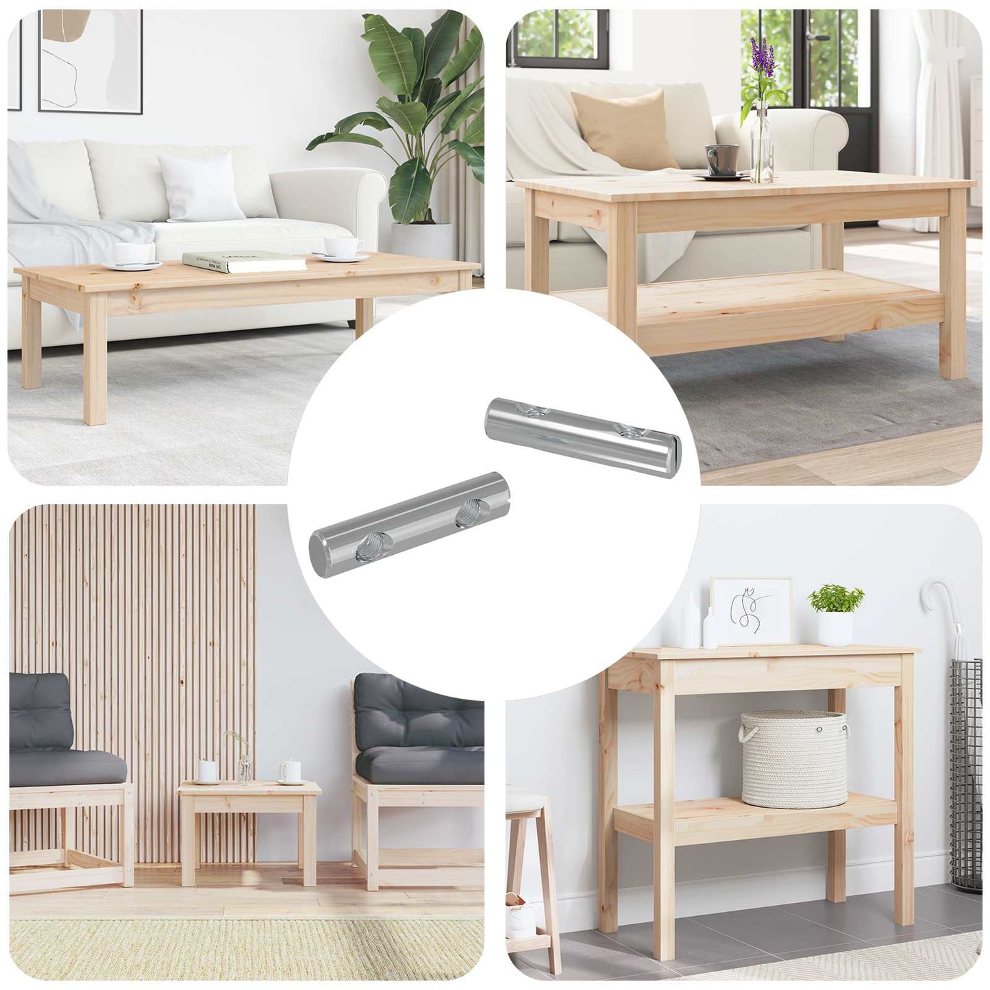 Vidaxl-Mutter 2 Stück verzinktes 60 x 12 mm Eisen