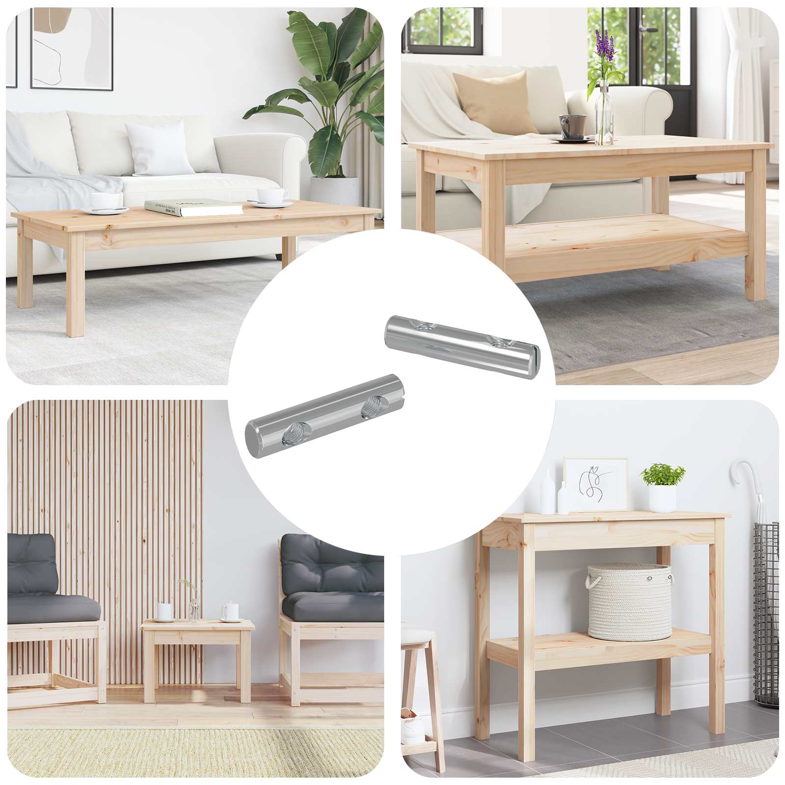 Vidaxl-Mutter 2 Stück verzinktes 60 x 12 mm Eisen