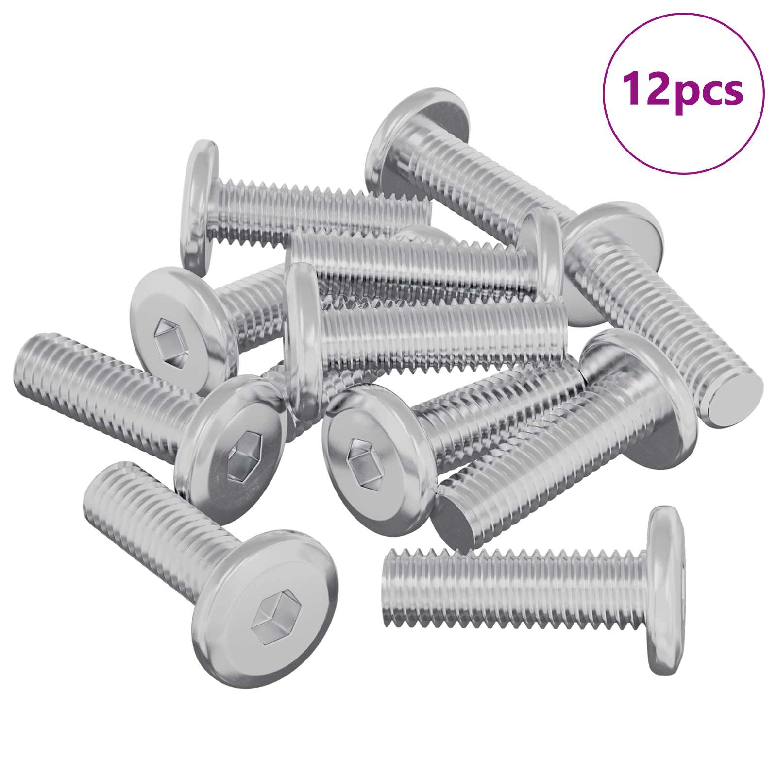 Vidaxl Bolzen 12 Stück Silber 8 x 25 mm Stahl