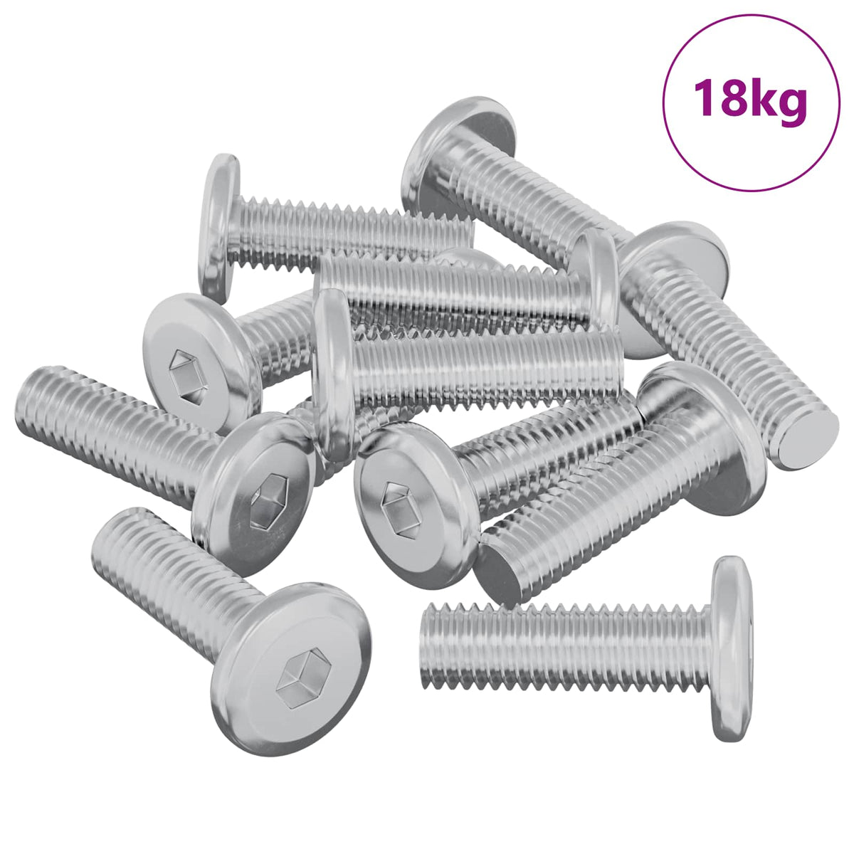 Vidaxl Bolzen 1593 Stk. Silber 8 x 25 mm Stahl