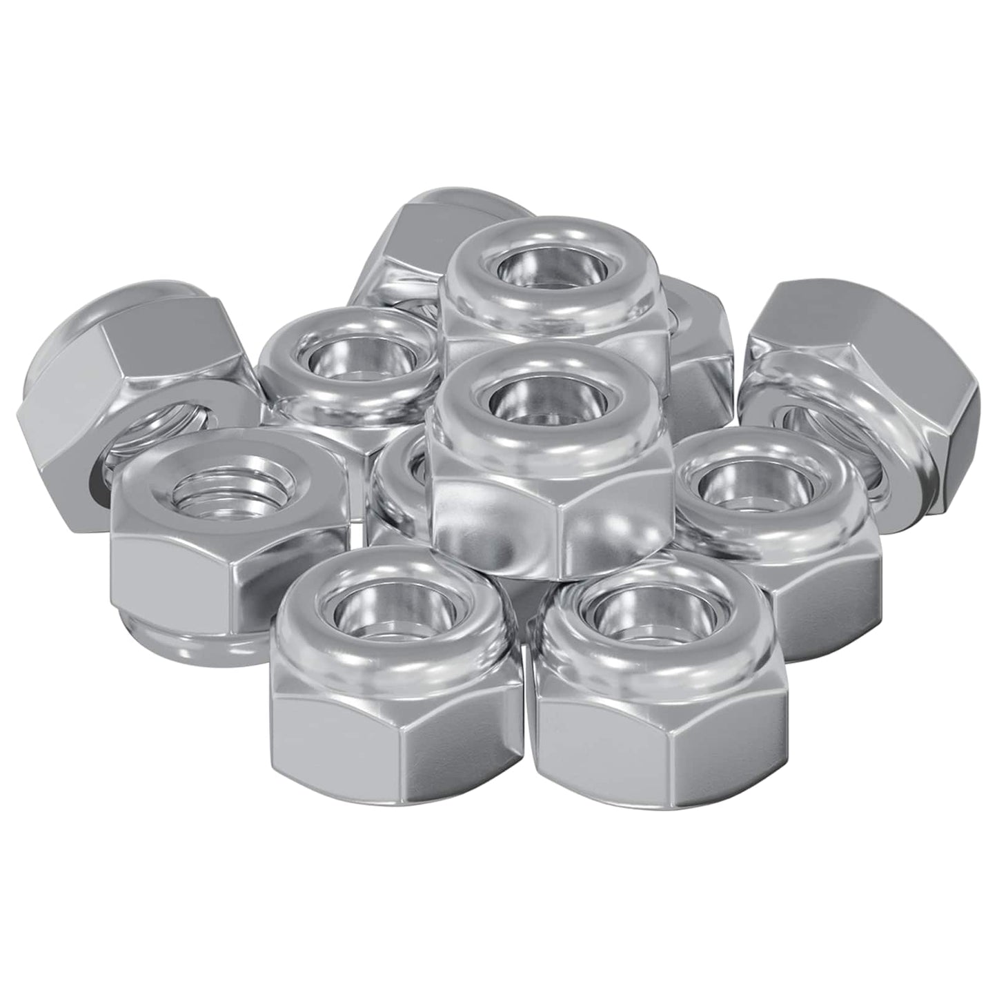 Vidaxxl Mutter 12 Stück Silber M6 x 10 mm Eisen