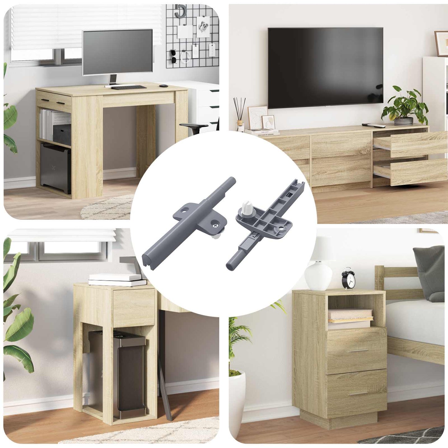 Vidaxx Soft-Closing-Dämpfer 2 Stück grau 125 x 47 x 15 mm PP