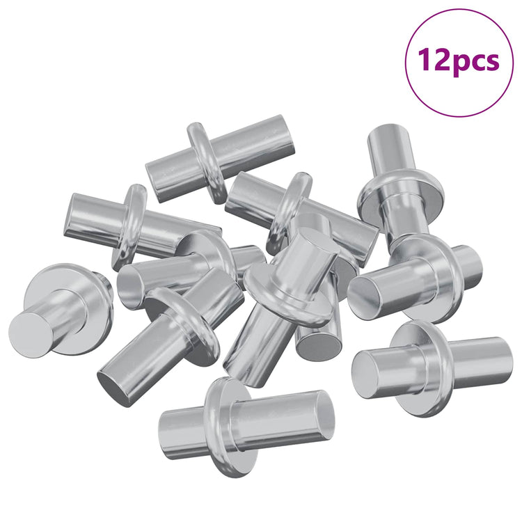 Vidaxxl Regalhaken 12 Stück Silber 8,6 x 8,6 x 14,6 mm Stahl