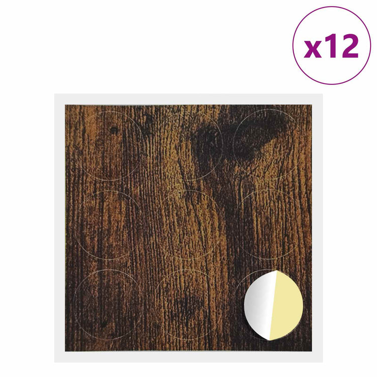 Vidaxx selbstklebende Schraubenabdeckung 12 Stück Räuchereiche ø 20 x 0,5 mm