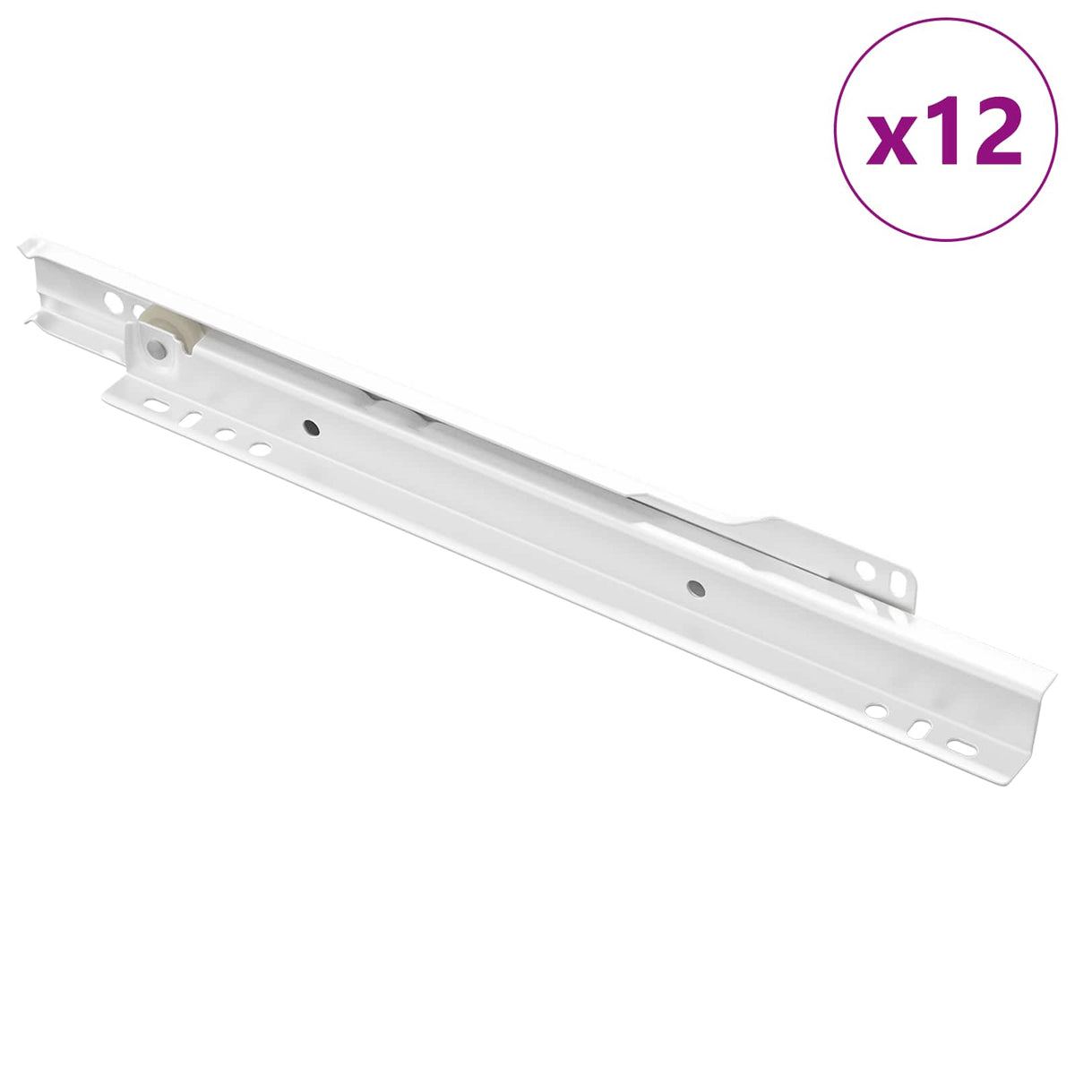 Vidaxx Schubladenführung 12 Stück weiß 250 mm Stahl