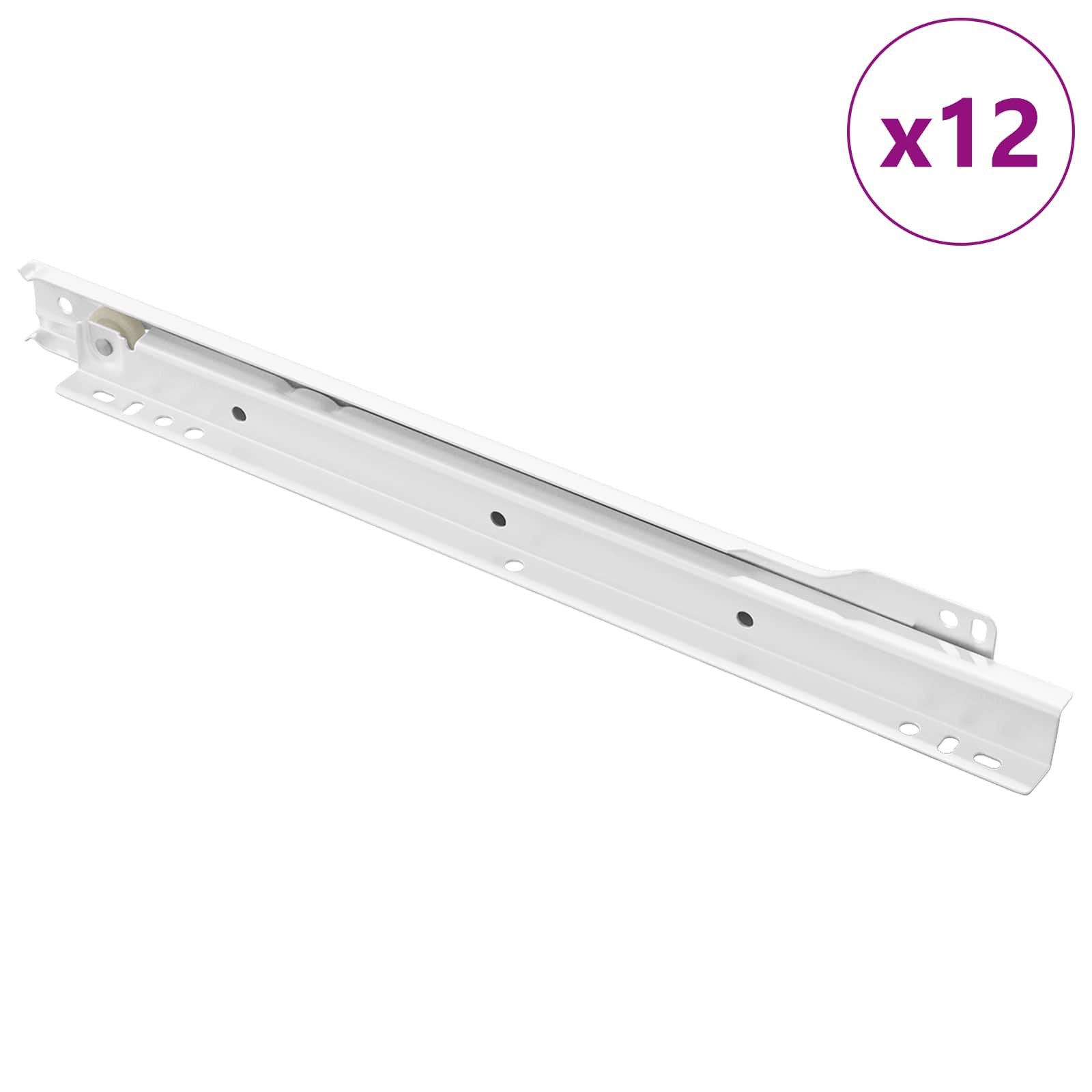 Vidaxx Schubladenführung 12 Stück weiß 300 mm Stahl