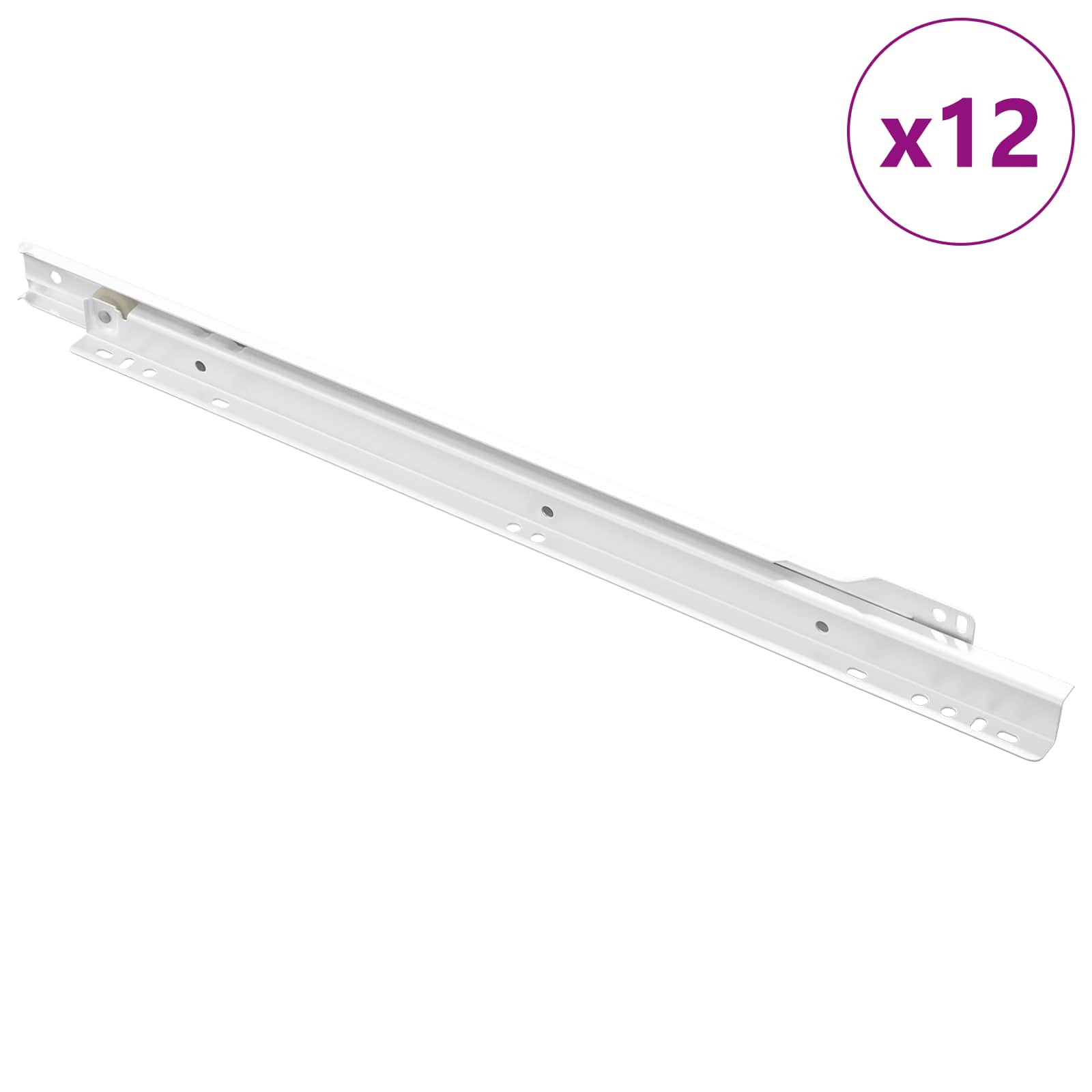 Vidaxx Schubladenführung 12 Stück weiß 400 mm Stahl