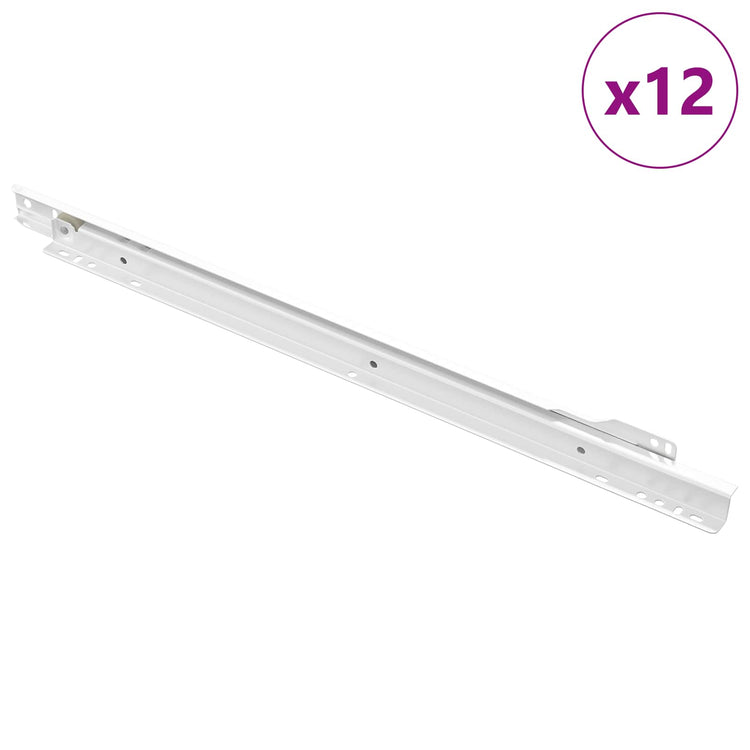 Vidaxx Schubladenführung 12 Stück weiß 450 mm Stahl