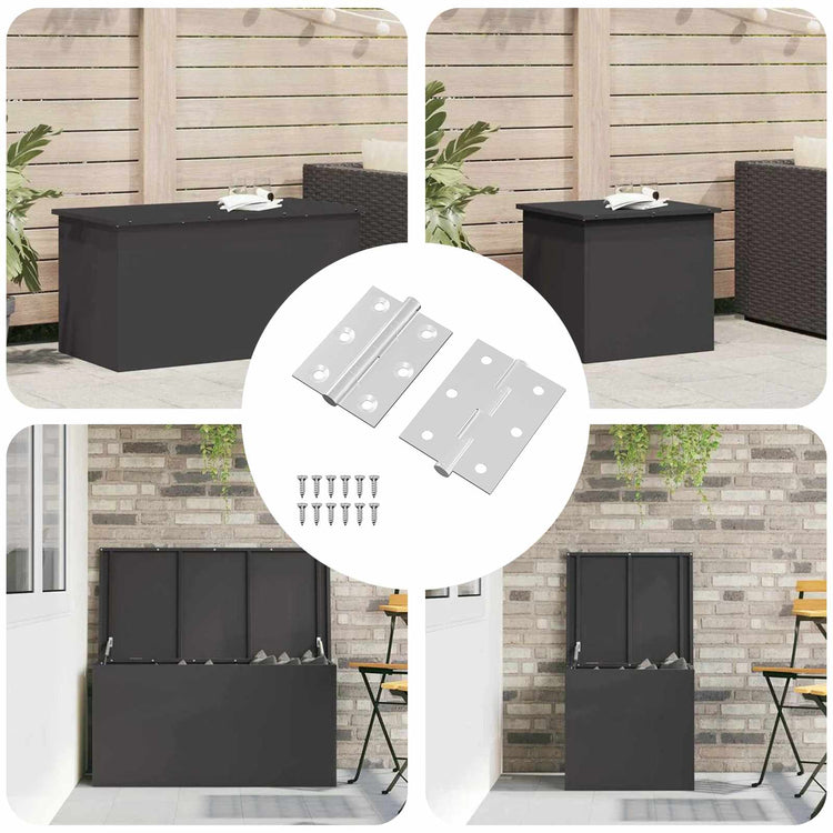 Vidaxx Scharnier 2 Stück Silber 50 x 38 x 1,3 mm Stahl