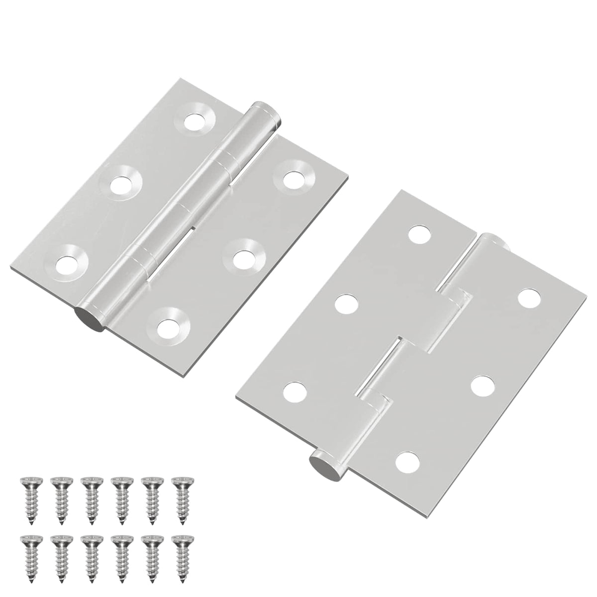 Vidaxx Scharnier 2 Stück Silber 50 x 38 x 1,3 mm Stahl