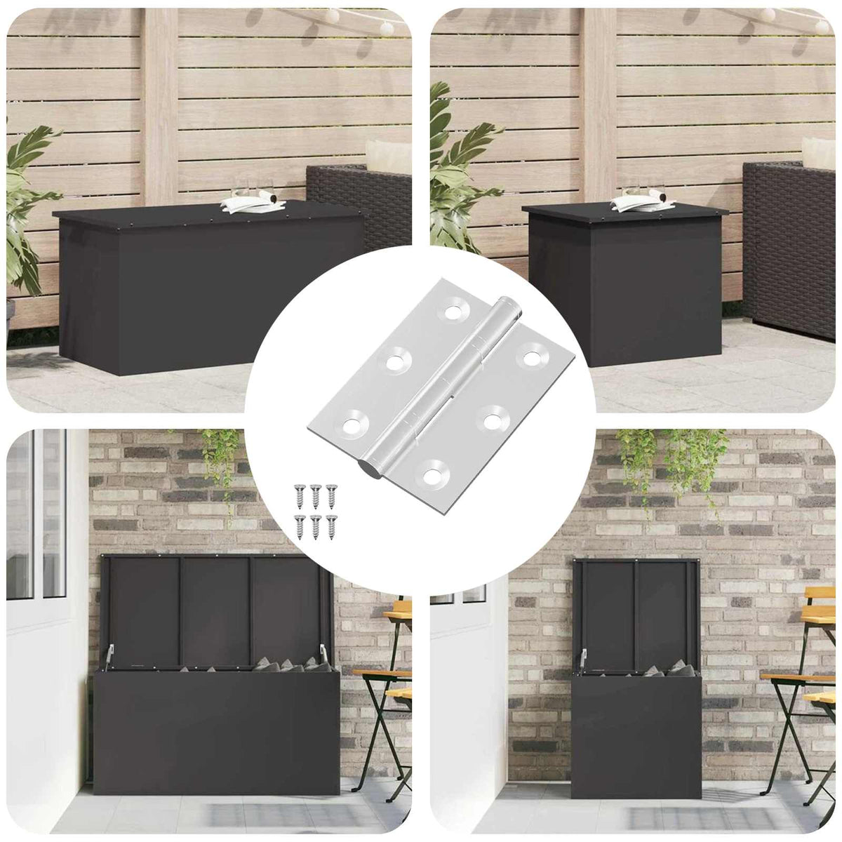 Vidaxx Scharnier 720 Stück Silber 50 x 38 x 1,3 mm Stahl