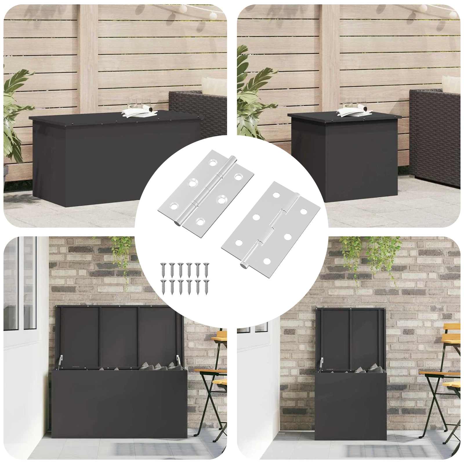 Vidaxl Scharnier glatt 2 Stück Silber 58 x 35 x 1 mm Stahl