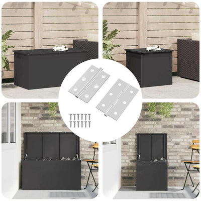 Vidaxl Scharnier glatt 2 Stück Silber 58 x 35 x 1 mm Stahl