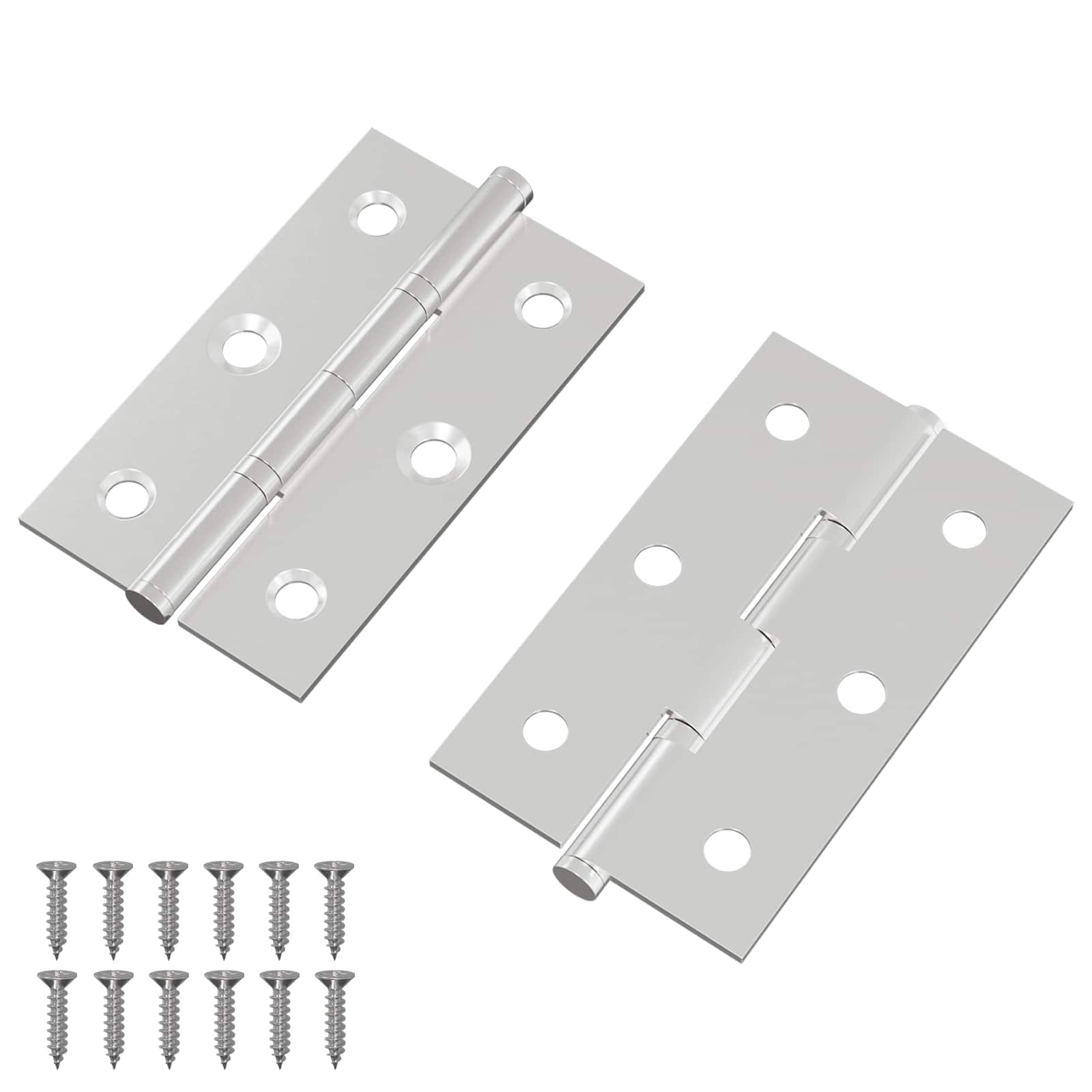 Vidaxl Scharnier glatt 2 Stück Silber 58 x 35 x 1 mm Stahl