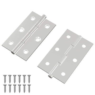 Vidaxl Scharnier glatt 2 Stück Silber 58 x 35 x 1 mm Stahl