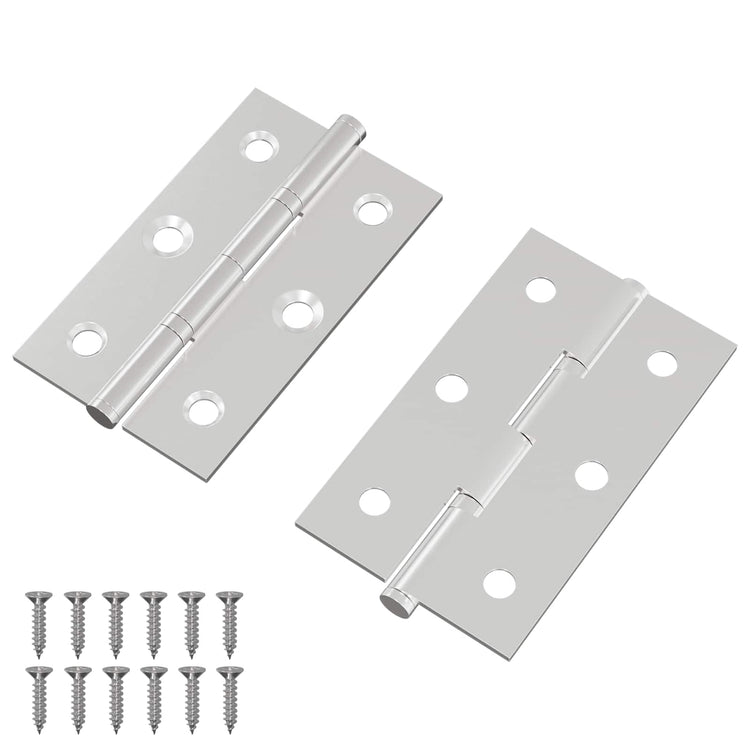 Vidaxl Scharnier glatt 2 Stück Silber 58 x 35 x 1 mm Stahl