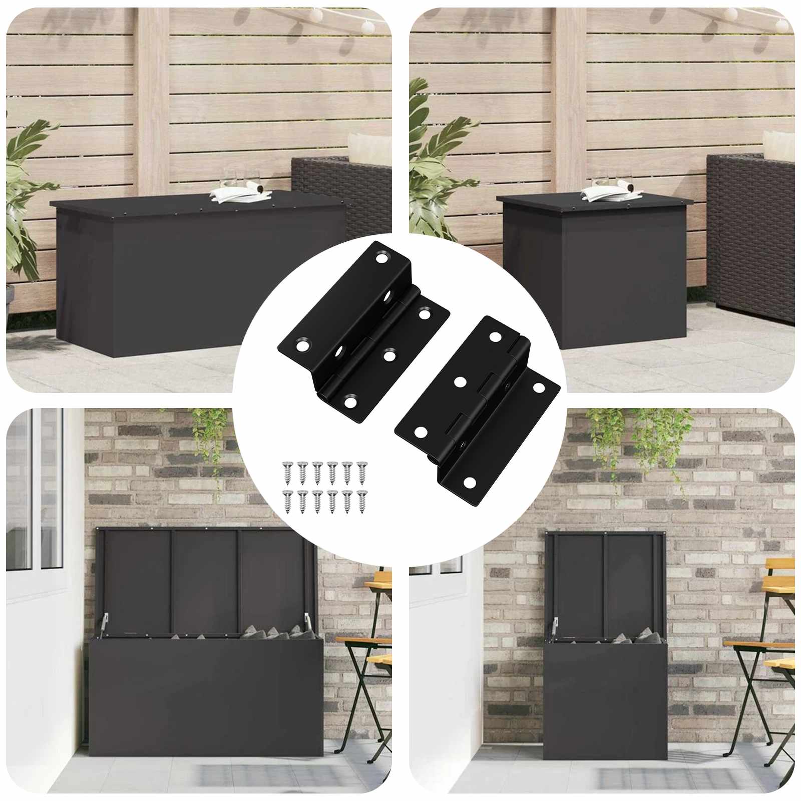 Vidaxx Scharnier 2 Stück schwarz 38 x 17 x 60 mm Eisen