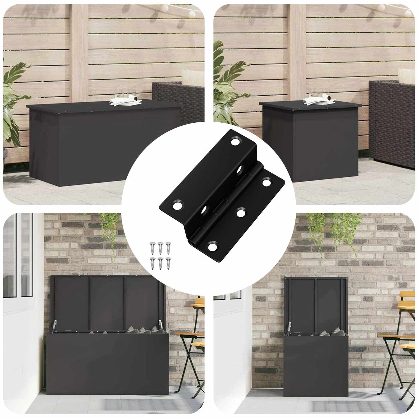 Vidaxx Scharnier 537 Stück schwarz 38 x 17 x 60 mm Eisen