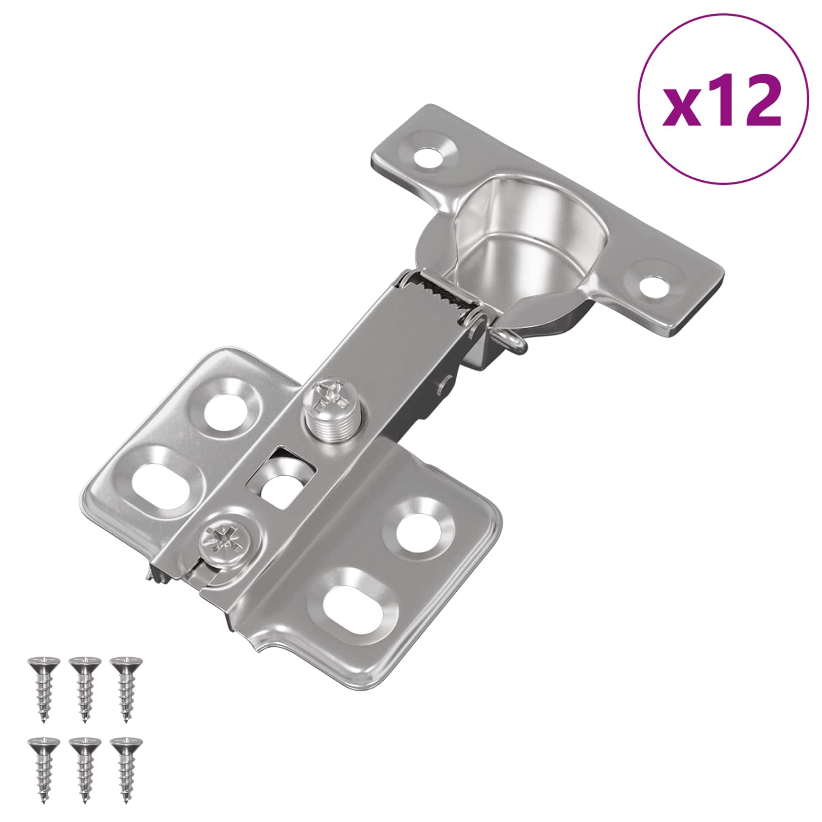 Vidaxx Scharnier 12 Stück Nickel 85 x 52,5 x 9,5 mm Eisen