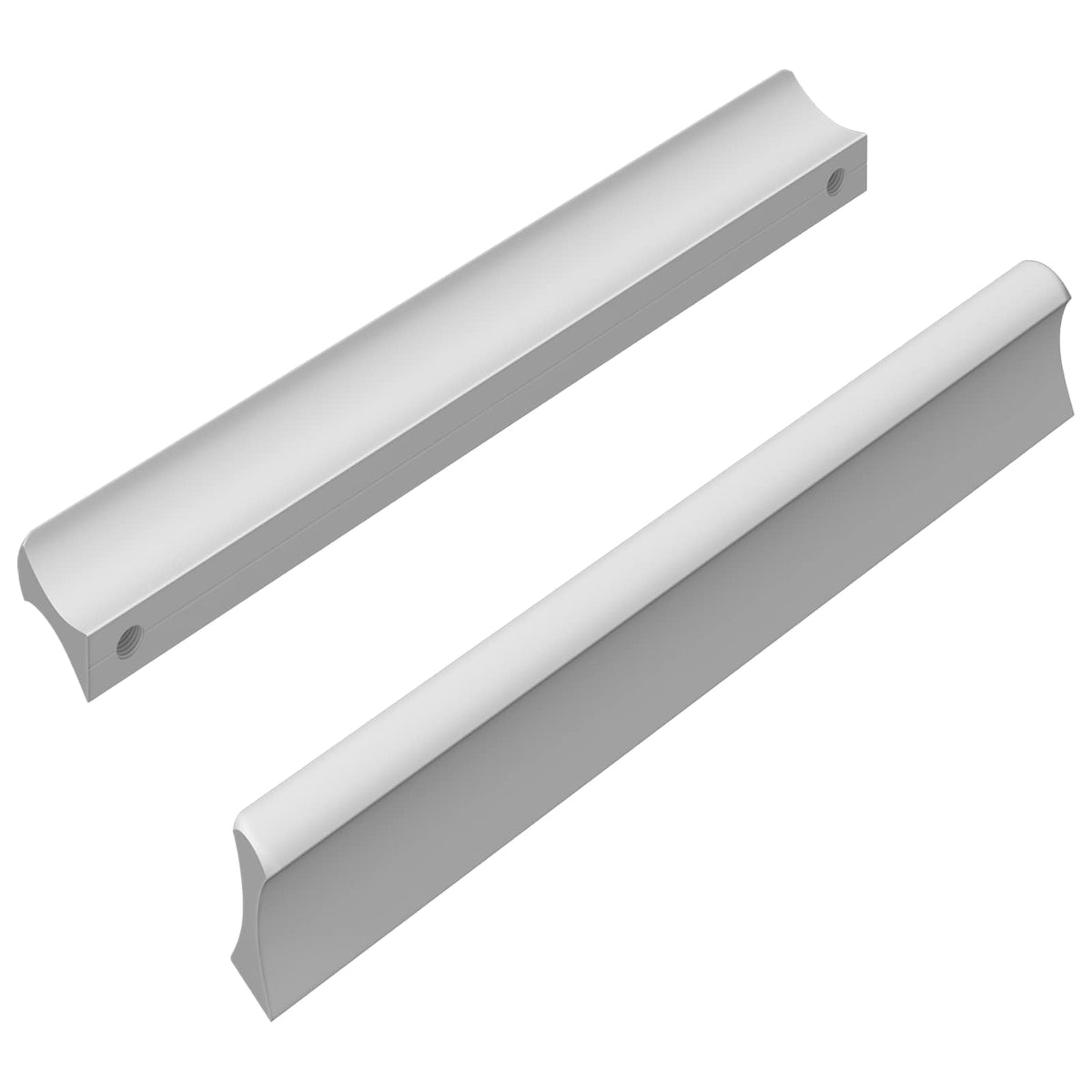 Vidaxl-Griff schlicht 2 Stück Silber 105,7 x 7,4 x 15,5 mm Aluminium