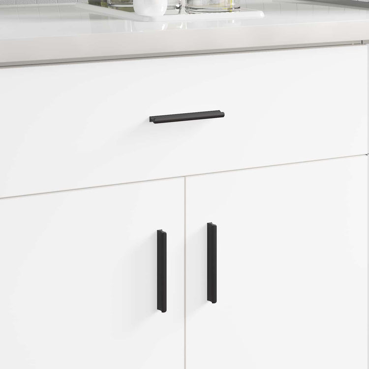 VidaXL-Griff 12 Stück schwarz 106 x 7,4 x 15,5 mm Aluminium