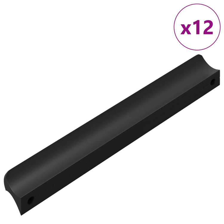 VidaXL-Griff 12 Stück schwarz 106 x 7,4 x 15,5 mm Aluminium