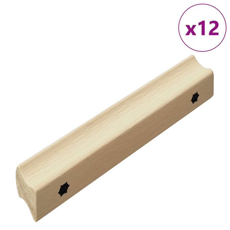 VidaXL rechteckiger Griff 12 Stück natürliche Holzfarbe