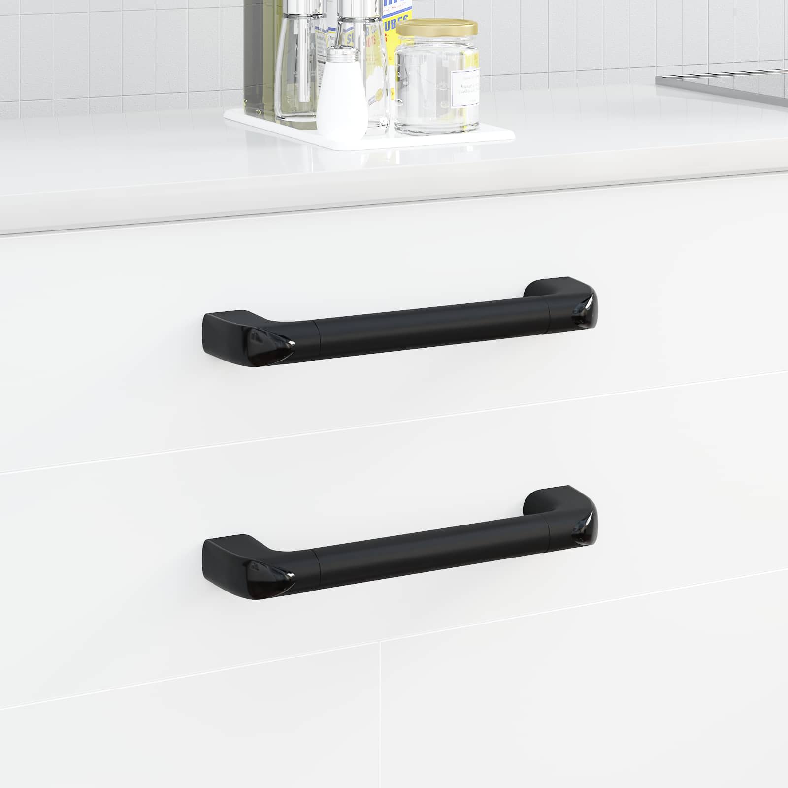 Vidaxx Griff glatt 12 Stück schwarz 380 x 34 x 85 mm Aluminium und PP