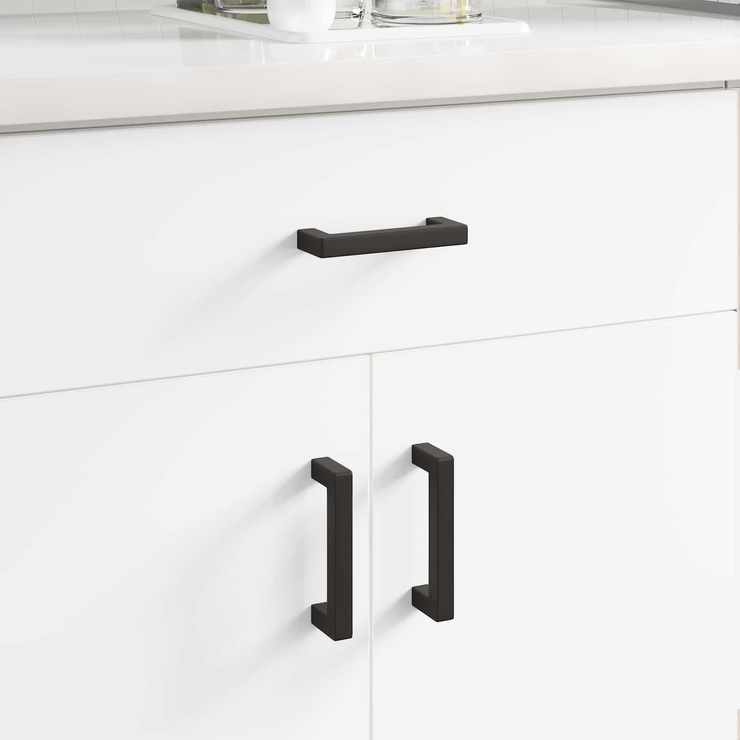 Vidaxxl Möbelgriff 2 Stück schwarz 110 x 12 x 36 mm Eisen