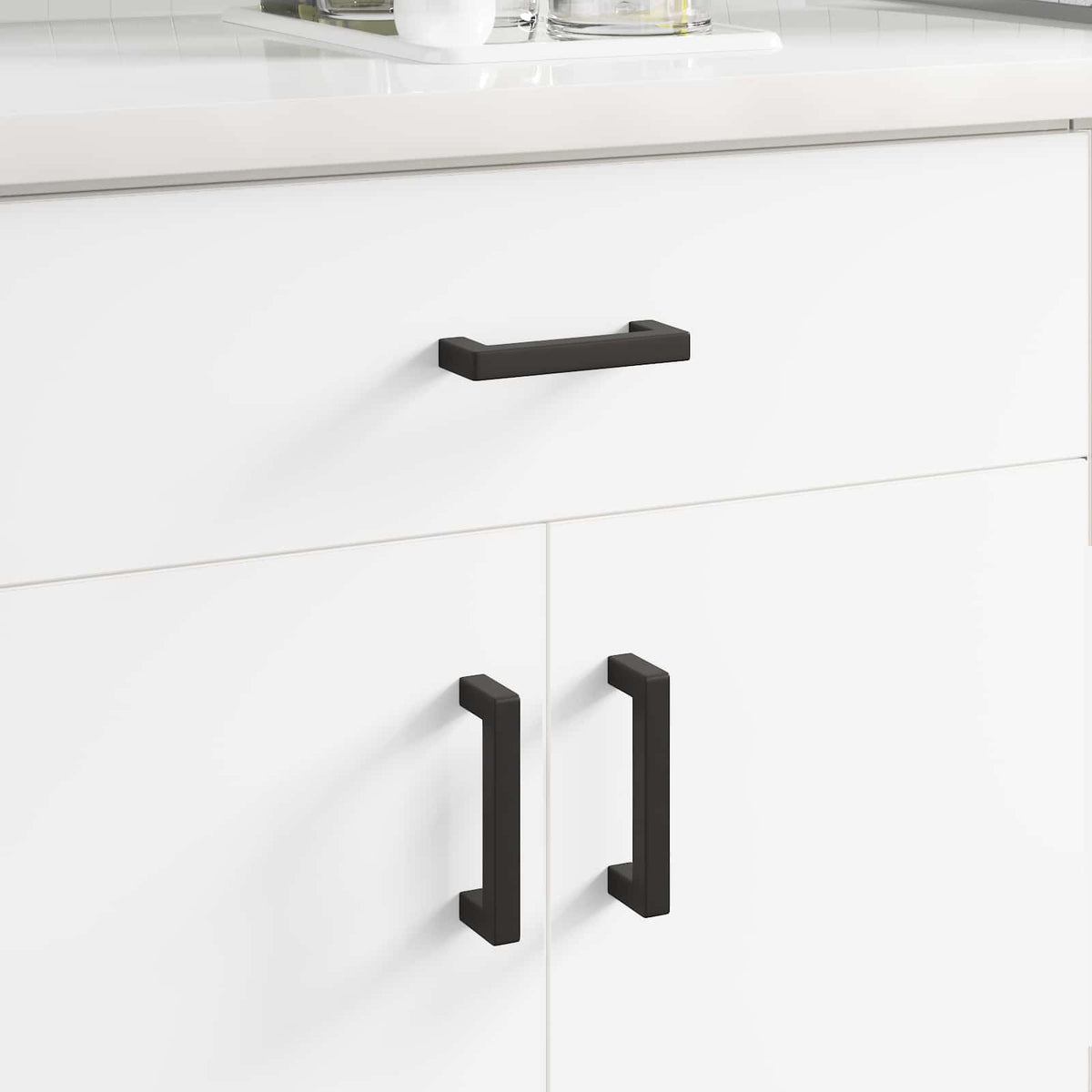 Vidaxxl Möbelgriff 429 Stück schwarz 110 x 12 x 36 mm Eisen