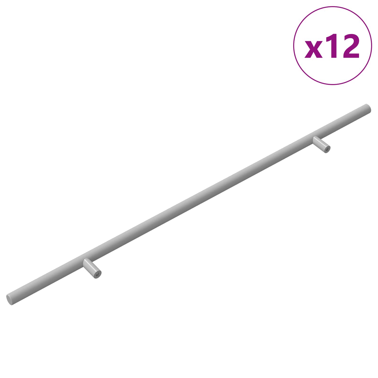 VidaXL Griff 12 Stk. Silber 500 mm Stahl