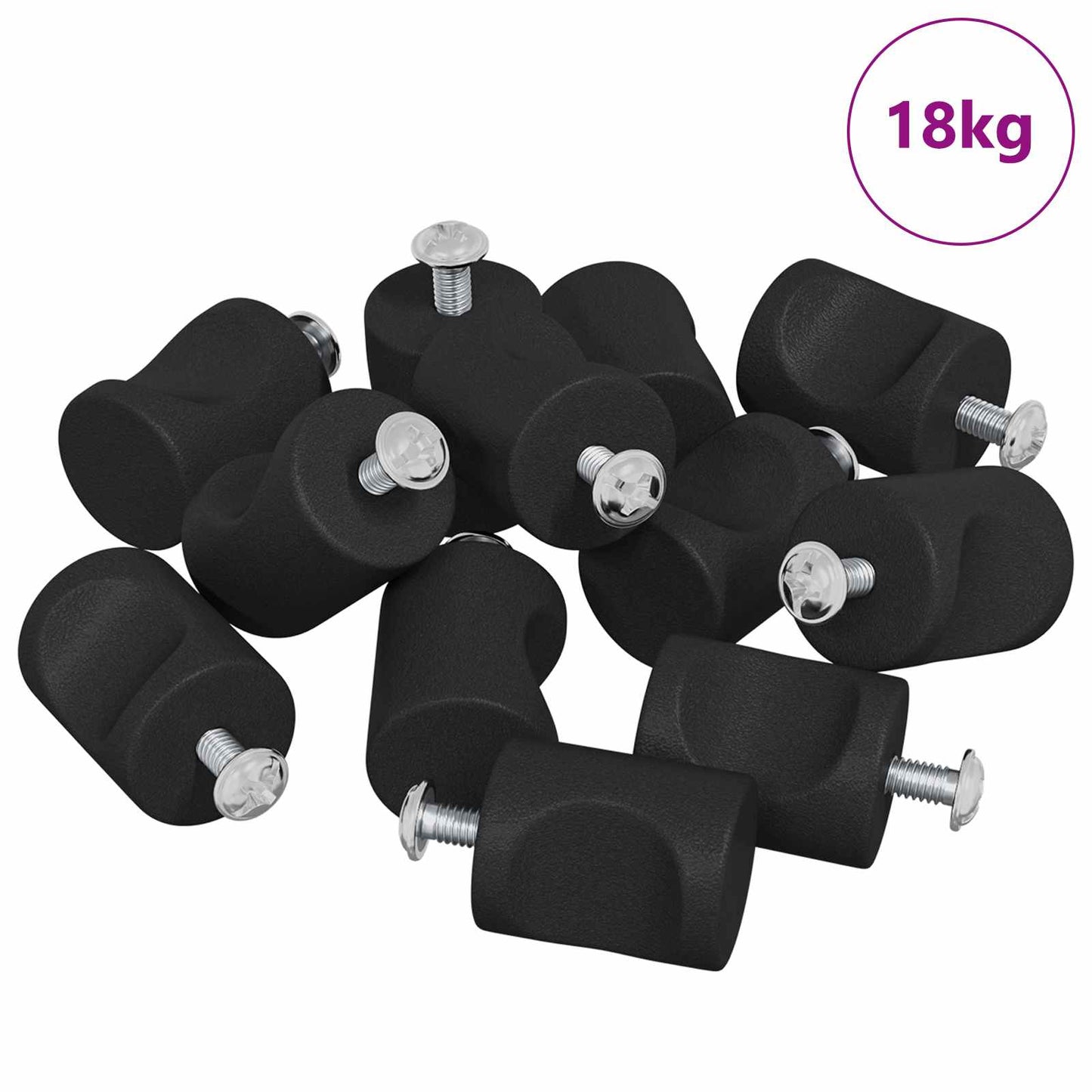 Vidaxxl Schrankknöpfe 968 Stück, schwarzes Eisen