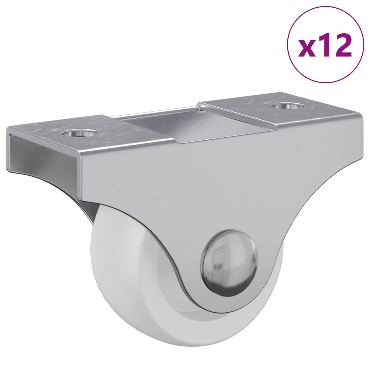 Vidaxl-Rollen 12 Stück weiß 42 x 11,5 x 29 mm Eisen