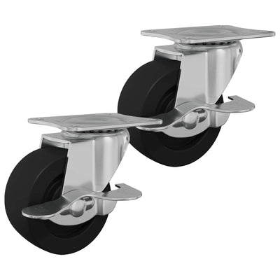 Vidaxl-Rollen 2 Stück schwarz und silber 50,7 x 50,7 x 24,4 mm Eis und Nylon