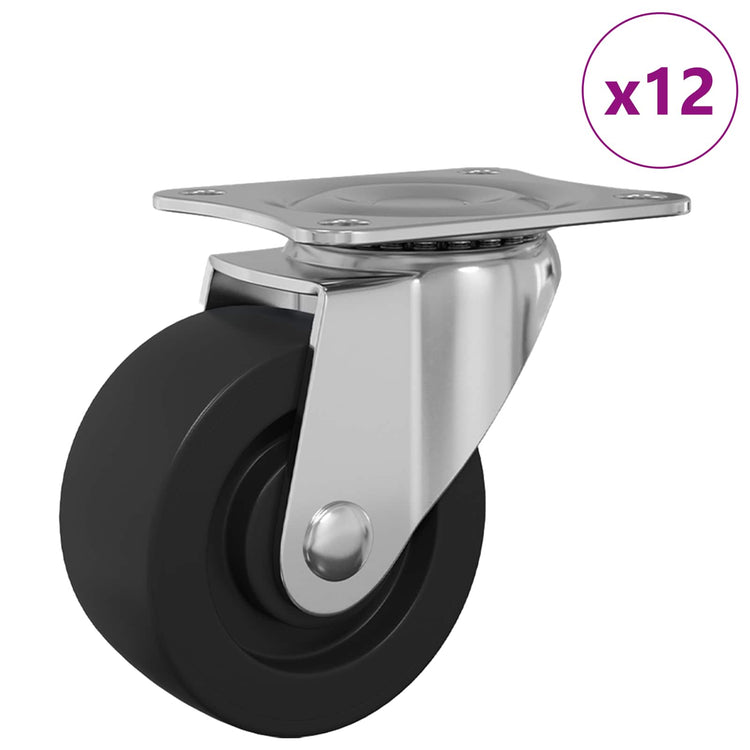 Vidaxx Lenkrolle 12 Stück Silber 60 x 60 x 50 mm Eis und Nylon