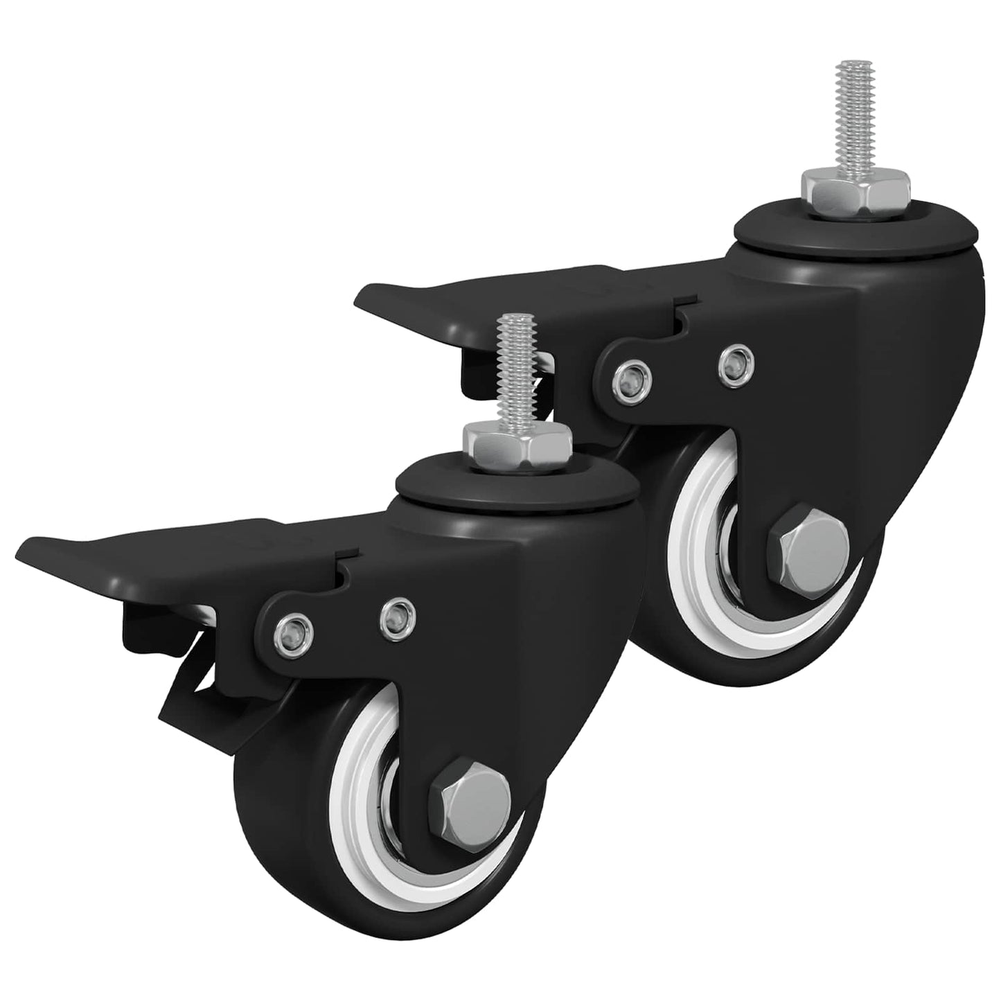 Vidaxx-Räder 2 Stück schwarz M6 x 37 mm Eis und Nylon