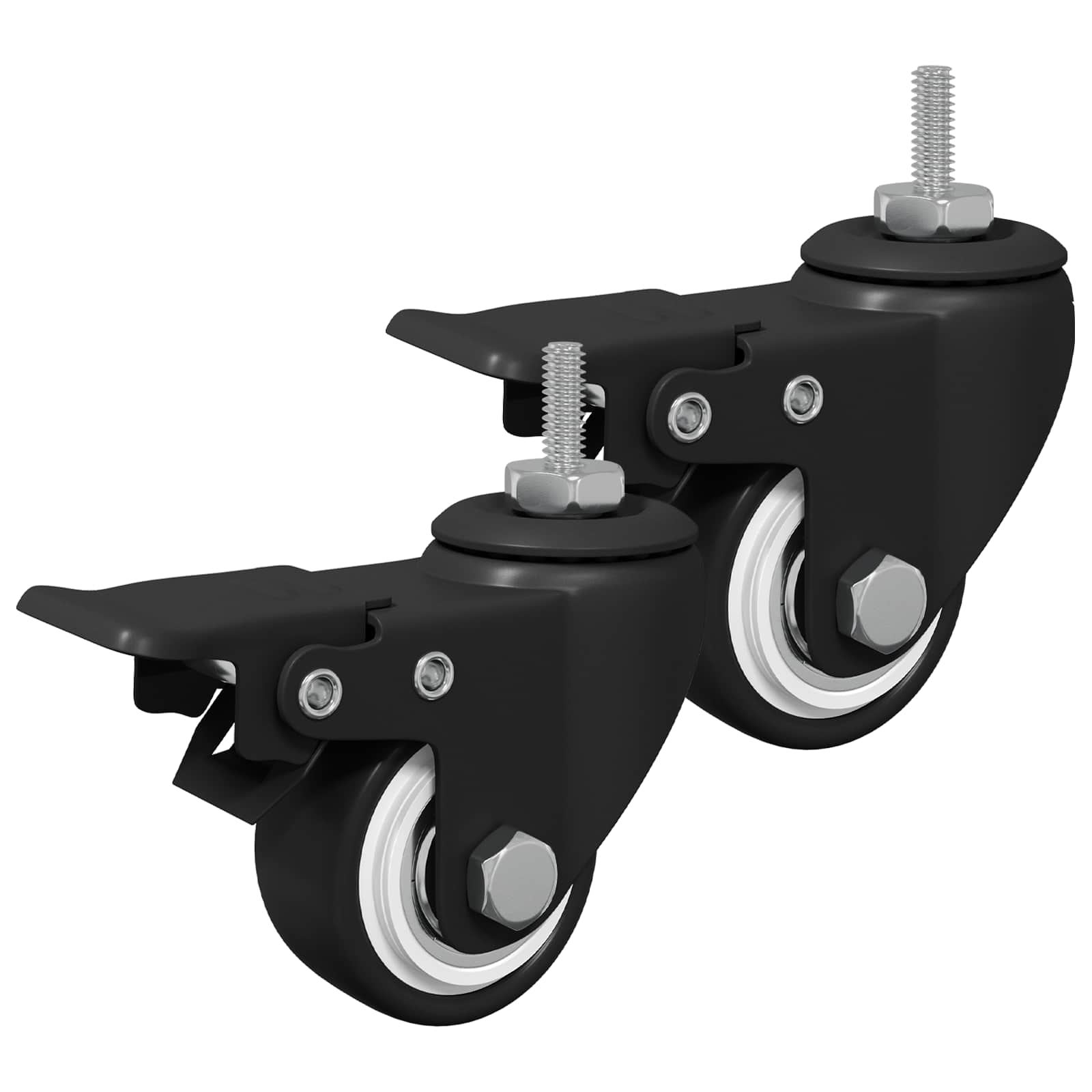 Vidaxx-Räder 2 Stück schwarz M6 x 37 mm Eis und Nylon