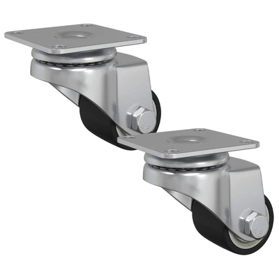 Vidaxl-Rollen 2 Stück Silber 44,1 x 44,1 x 1,95 mm Nylon