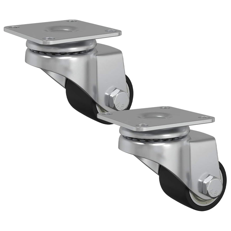 Vidaxl-Rollen 2 Stück Silber 44,1 x 44,1 x 1,95 mm Nylon