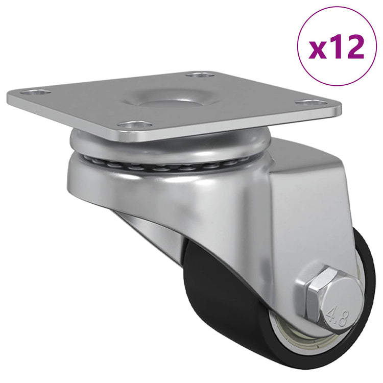 Vidaxl-Rollen 12 Stück Silber 44,1 x 44,1 x 1,95 mm Nylon