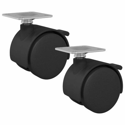 Vidaxx-Rad 2 Stück schwarz 39,5 x 39,5 x 37,8 mm Eisen und Polypropylen