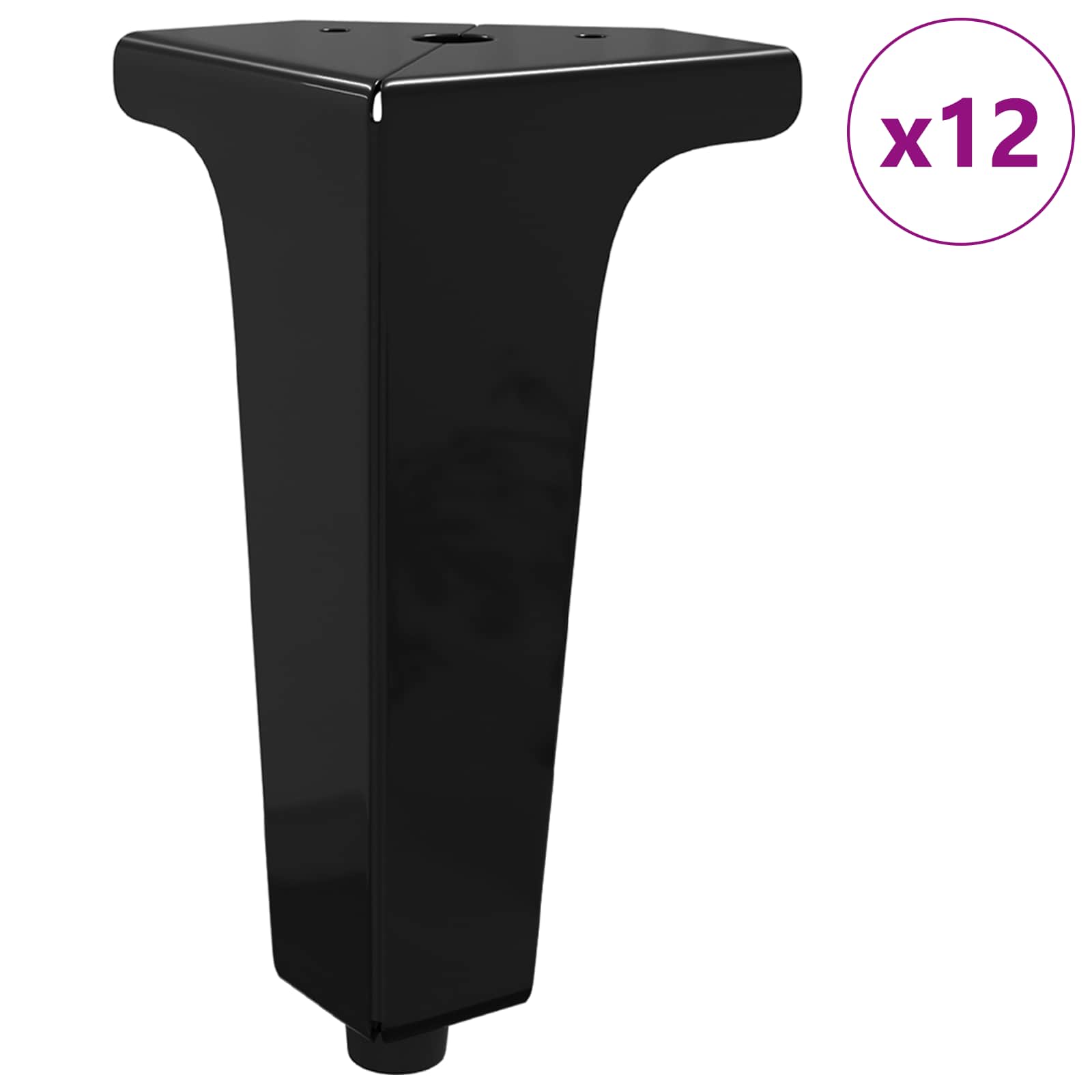 Vidaxxl Möbelbeine 12 Stück schwarz 54,1 x 54,1 x 100 mm Eisen