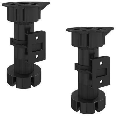 Vidaxxl Möbelbeine verstellbar 2 Stück schwarz 46 x 46 x 128 mm PP