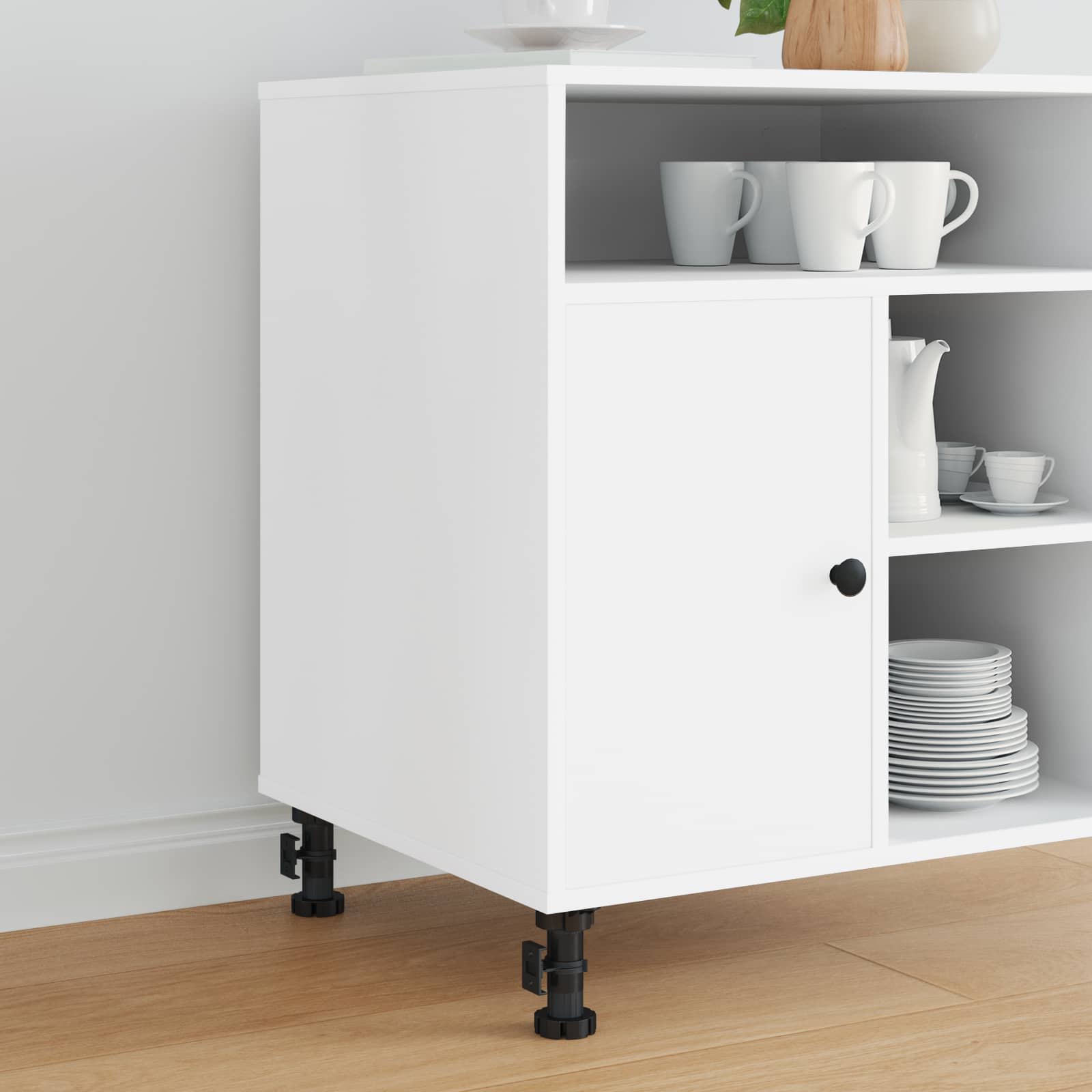 Vidaxxl Möbelbeine verstellbar 12 Stück schwarz 46 x 46 x 128 mm PP