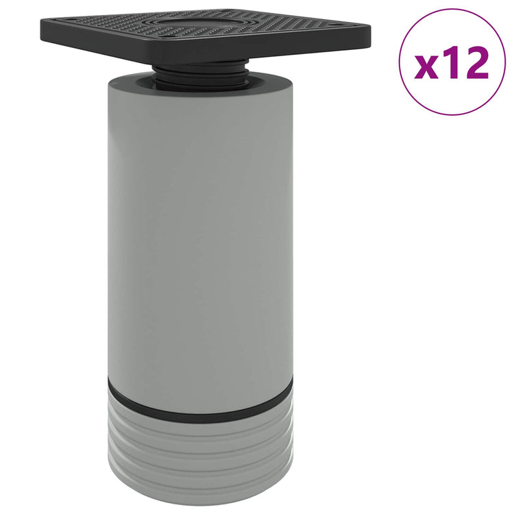 Vidaxxl Möbelbeine verstellbar 12 Stück weiß 64 x 64 x 100 mm PP