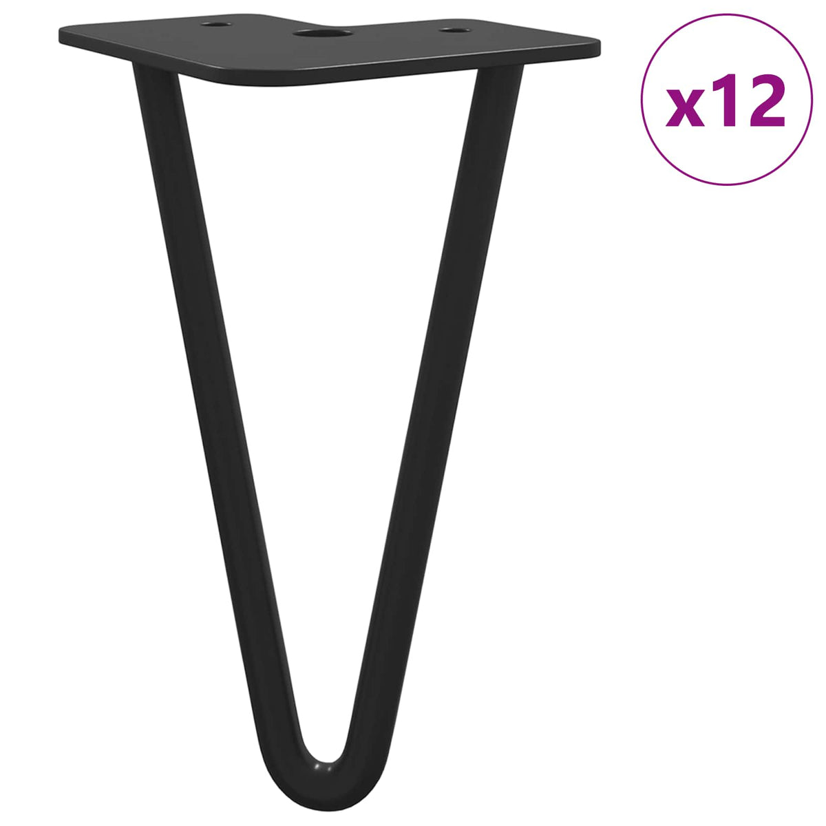 Vidaxxl Möbelbein 12 Stück schwarz 54,1 x 54,1 x 100 mm Eisen