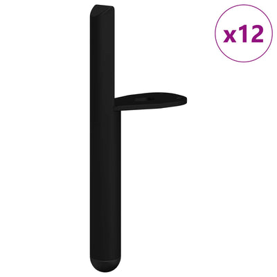 Vidaxxl Möbelbeine 12 Stück schwarz 66 x 36 x 160 mm Eisen