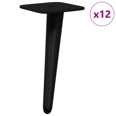 Vidaxxl Standfüße 12 Stück schwarz 56 x 56 x 100 mm Eisen