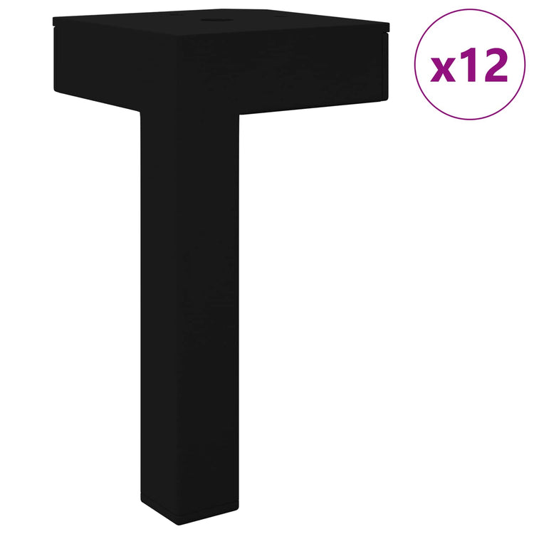 Vidaxl Stehbeine 12 Stück schwarz 57 x 57 x 100 mm Eisen