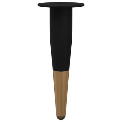 Vidaxxl Möbelbeine 2 Stück Schwarz und Gold ø 40 x 98 mm Eisen